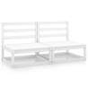 Garden Middle Sofas 2 pcs - White Solid Wood Pine | HipoMarket