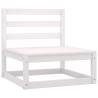 Garden Middle Sofas 2 pcs - White Solid Wood Pine | HipoMarket