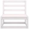 Garden Middle Sofas 2 pcs - White Solid Wood Pine | HipoMarket