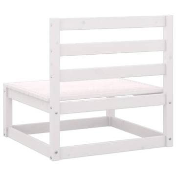 Garden Middle Sofas 2 pcs - White Solid Wood Pine | HipoMarket