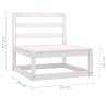 Garden Middle Sofas 2 pcs - White Solid Wood Pine | HipoMarket