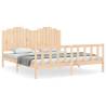 Super King Bed Frame with Headboard - Solid Pinewood 180x200 cm