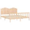 Super King Bed Frame with Headboard - Solid Pinewood 180x200 cm