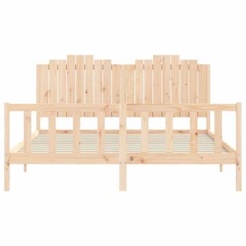 Super King Bed Frame with Headboard - Solid Pinewood 180x200 cm