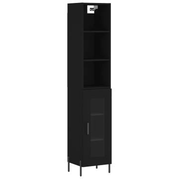 Highboard Black 34.5x34x180 cm - Stylish Engineered Wood Storage