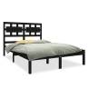 Black Solid Wood Bed Frame 140x190 cm - Stylish & Durable