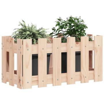 Garden Planter with Fence Design - Solid Pine | HipoMarket