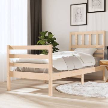 Solid Wood Bed Frame 90x200 cm - Sturdy & Timeless Design