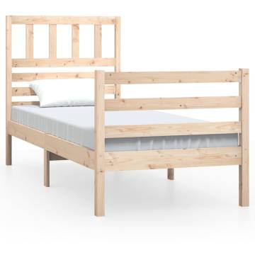 Solid Wood Bed Frame 90x200 cm - Sturdy & Timeless Design