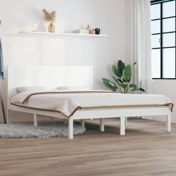 White Solid Wood Pine Bed Frame 120x200 cm | HipoMarket