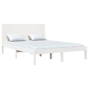 White Solid Wood Pine Bed Frame 120x200 cm | HipoMarket