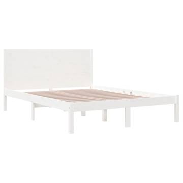 White Solid Wood Pine Bed Frame 120x200 cm | HipoMarket