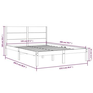 White Solid Wood Pine Bed Frame 120x200 cm | HipoMarket