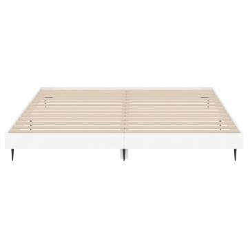 Stylish White Bed Frame 200x200 cm | Durable Engineered Wood