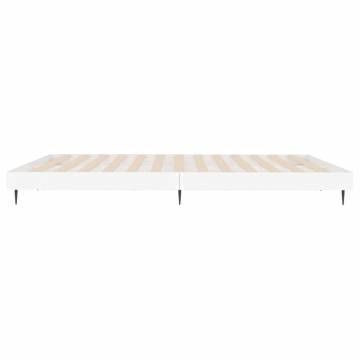 Stylish White Bed Frame 200x200 cm | Durable Engineered Wood