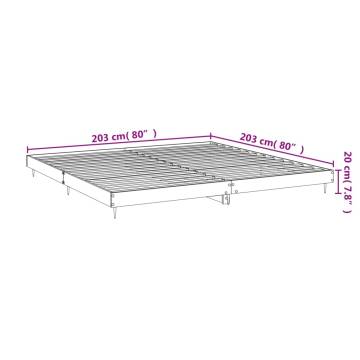 Stylish White Bed Frame 200x200 cm | Durable Engineered Wood