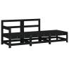 3 Piece Black Wood Garden Lounge Set | Hipomarket