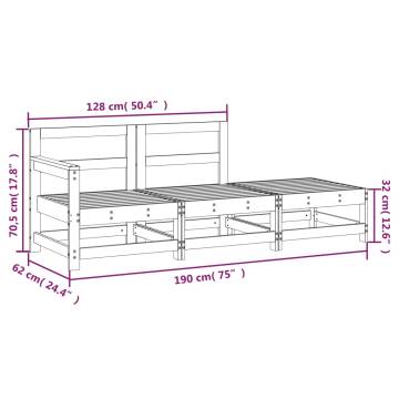 3 Piece Black Wood Garden Lounge Set | Hipomarket