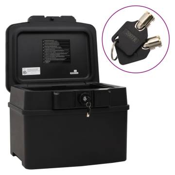 Safe Box Black 44x37x34 cm - Fireproof & Waterproof Protection