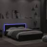 LED Black Bed Frame with Headboard 160x200 cm | Hipomarket