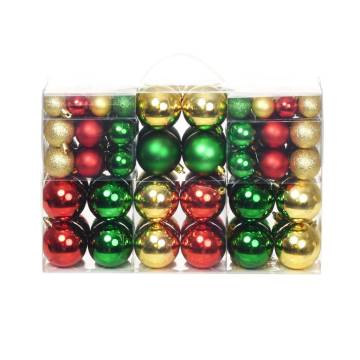 Christmas Balls 100 pcs Red/Gold/Green - Festive Decor | HipoMarket