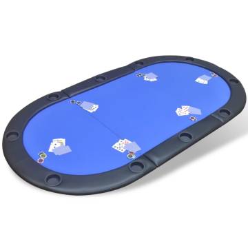 10-Player Foldable Poker Tabletop - Blue | HipoMarket UK