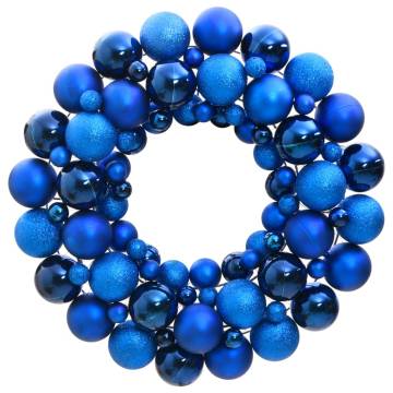 Blue Christmas Wreath - 45 cm Shatterproof Decor | Hipomarket