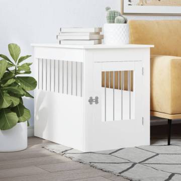 Stylish Dog Crate Furniture White 55x80x68 cm | Hipo Market