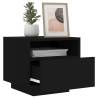 Trendy Black Bedside Cabinets with LED Lights - 2 pcs