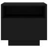 Trendy Black Bedside Cabinets with LED Lights - 2 pcs