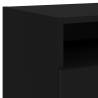 Trendy Black Bedside Cabinets with LED Lights - 2 pcs