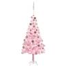 Artificial Pre-lit Christmas Tree with Ball Set Pink 180 cm PVC Colour pink and rose Size 180 x 93 cm Quantity in Package 1 Number of Branch Tips 