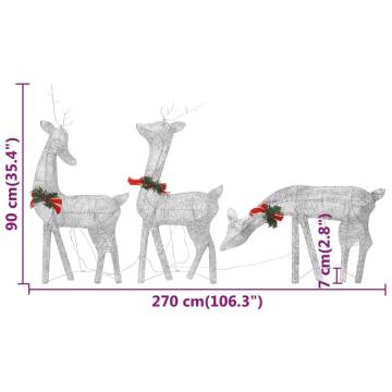 Christmas Reindeer Family - 270x7x90 cm Silver Cold White