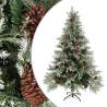 Christmas Tree with Pine Cones Green and White 150 cm PVC&PE Size 150 x 90 cm Quantity in Package 1 Number of Branch Tips Number of LEDs 