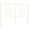 Stylish White Bed Frame with Headboard | 140x200 cm Solid Wood