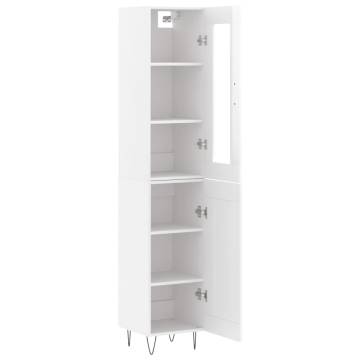 Elegant Highboard High Gloss White - 34.5x34x180 cm