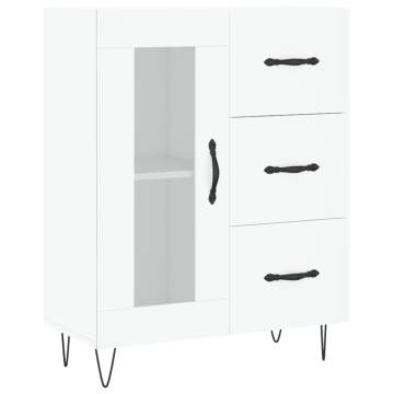 Stylish Highboard in White - 69.5x34x180 cm Engineered Wood