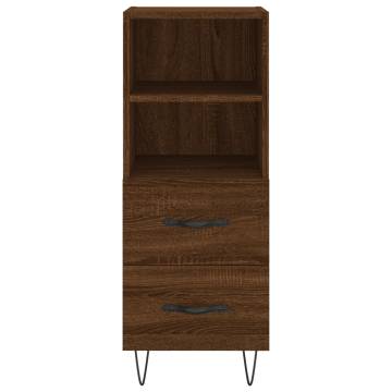 Stylish Highboard Brown Oak - 34.5x34x180 cm Engineered Wood