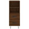 Stylish Highboard Brown Oak - 34.5x34x180 cm Engineered Wood