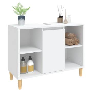 Sink Cabinet White 80x33x60 cm | Durable Engineered Wood