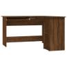 L-shaped Brown Oak Corner Desk | 120x140 cm, Engineered Wood