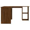 L-shaped Brown Oak Corner Desk | 120x140 cm, Engineered Wood