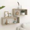 Wall Cube Shelf 2 pcs Sonoma Oak 60x15x23 cm Engineered Wood Colour sonoma oak Size 60 x 15 x 23 cm Quantity in Package 2 Number of Pieces 1 