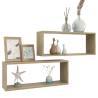 Wall Cube Shelf Set - Sonoma Oak | 2 pcs | 60x15x23 cm