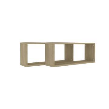 Wall Cube Shelf Set - Sonoma Oak | 2 pcs | 60x15x23 cm