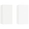 Stylish White TV Cabinets Set - 2 pcs, 30.5x30x60 cm