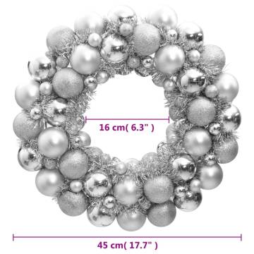 Christmas Wreath Silver 45 cm - Festive Home Decor