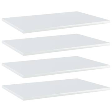 Bookshelf Boards - High Gloss White 4 pcs | HipoMarket