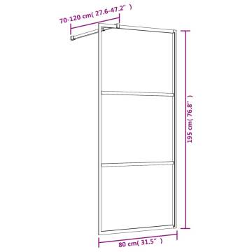 Modern Walk-in Shower Wall with Clear ESG Glass - 80x195 cm