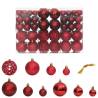 100 Pcs Wine Red Christmas Baubles - Shatterproof Decor